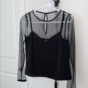 Divided Black Long Sleeve Blouse